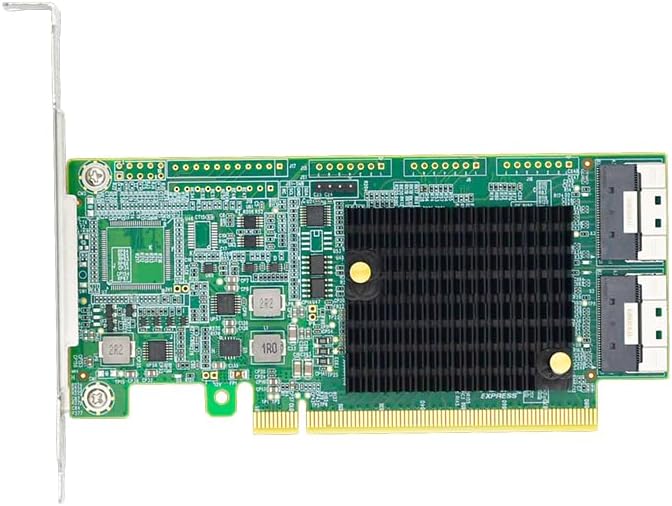 Generic NV9F24 PCI Express 4.0 x16 to Two SlimSAS SFF-8654 8i Retimer Adapter