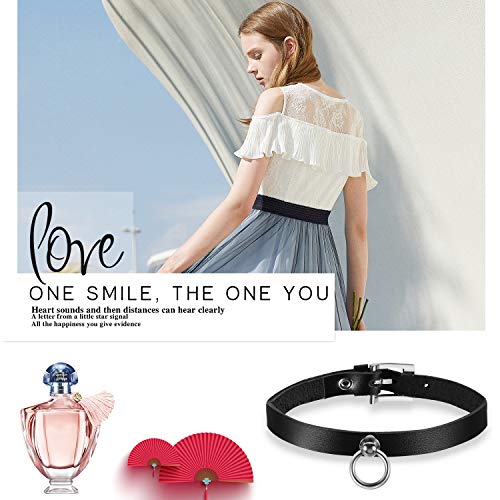 OIDEA Damen Leder Choker Halsband: Echt Lederhalsband Sexy Punk Rock einstellbar Kostüm Party Alltag für Frauen Mädchen