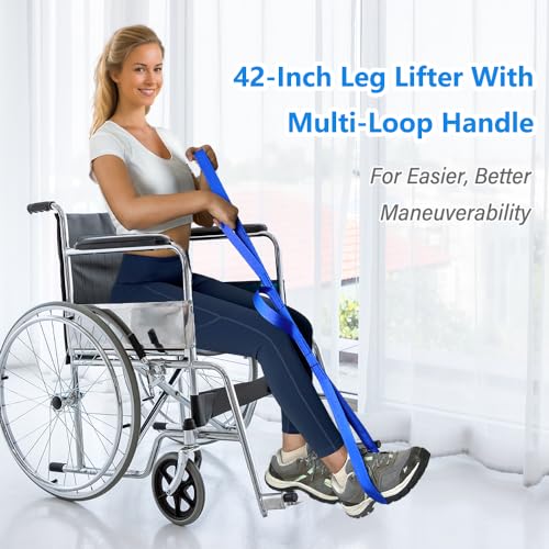 42 inch leg lifter leg lifter after hip replacement leg lifter for after knee surgery leg lifter strap rigid with multi loops leg lifters getting legs in and out of bed car couch wheelchair