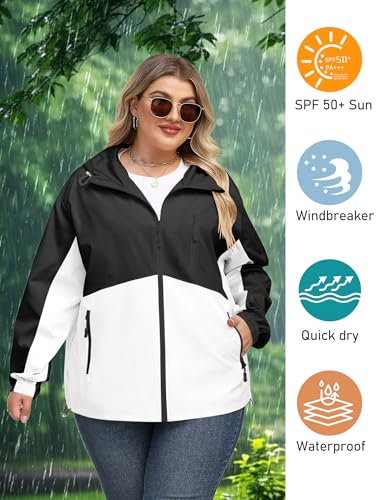 Avoogue Plus Size Rain Coats for Women Windbreaker Rain Jacket with Hood by Avoogue - Used condition - Image 10