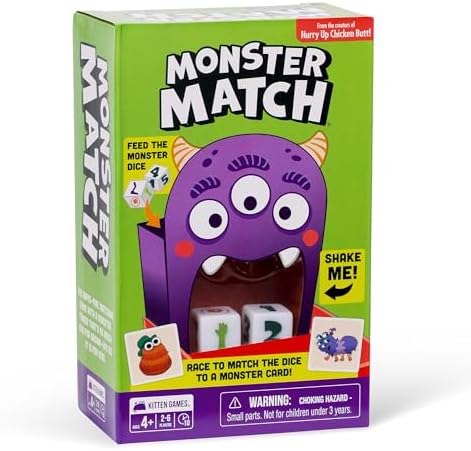 Exploding Kittens Monster Match – Matching Dice Game for Kids Ages 4+– 2-6 Players – Fun Family Game Night-Creative Kids Game