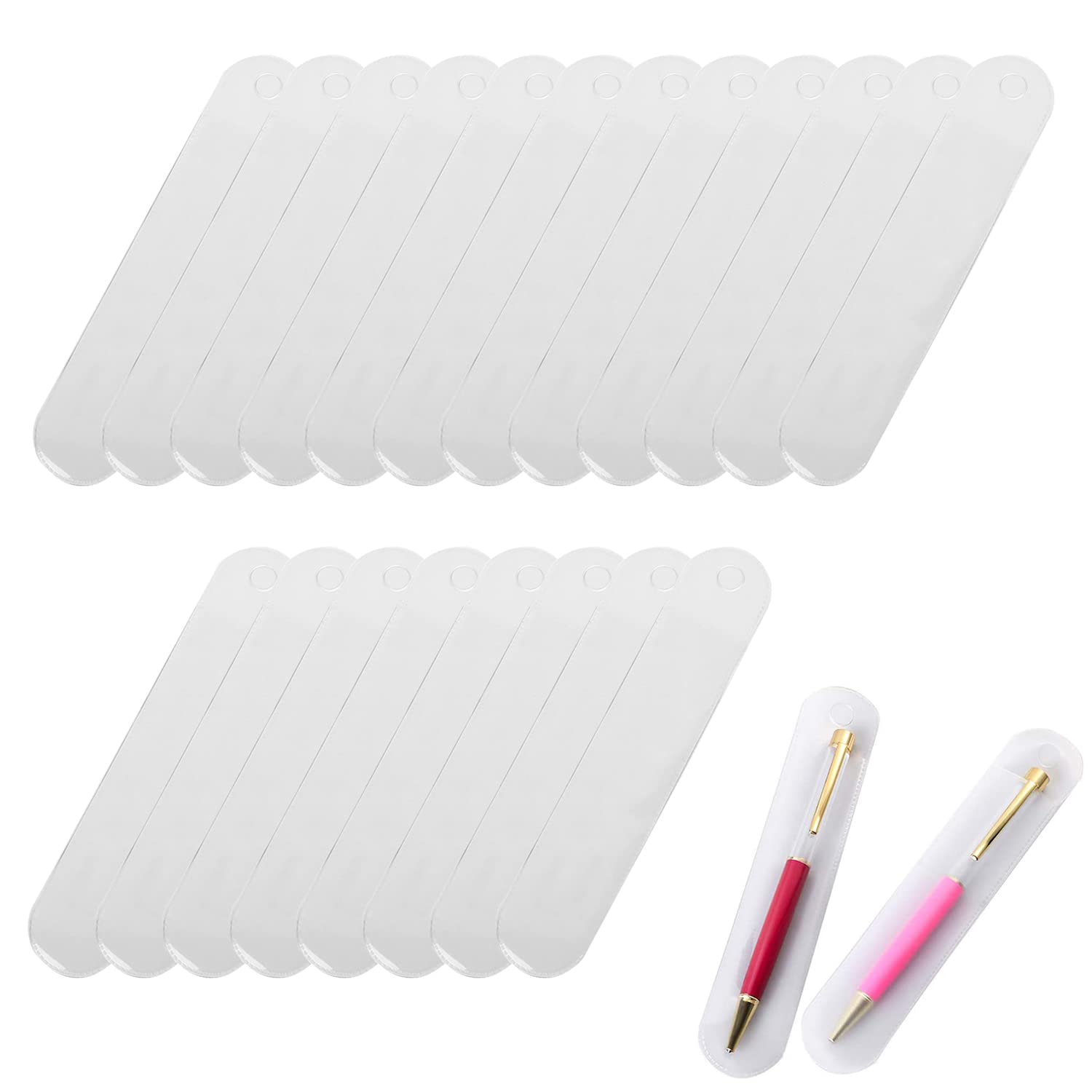 Amazon | nalaina ペンケース 透明 1本用 20枚入り PVC ケース 筆入れ