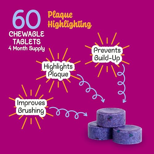 Lingito Plaque/Dental Disclosing Tablets, A Teeth Coloring Tablets Plaque Finder Solution to Effectively Remove Plaque and Tartar Buildup, Improves Oral Care (2 Month Supply - 60 Pack)