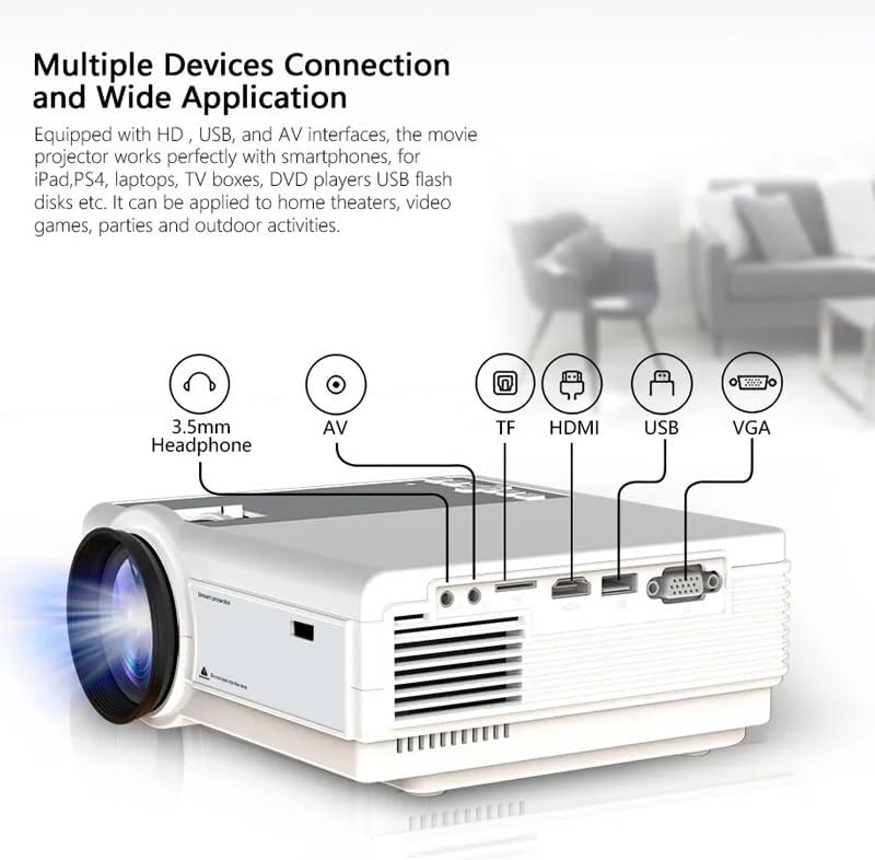 Projector Full 1080P 4K Mini LED Portable Projetor 2.4G 5G for Smartphone Video Home Office Camping image 4