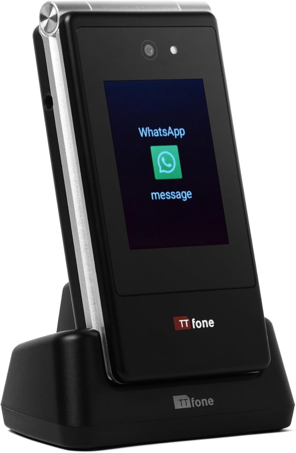 TTfone TT990 4G Klapphandy mit Android 14 (De-Googled), WhatsApp, 3,5" Touchscreen, SOS-Taste, große Tasten, 64GB