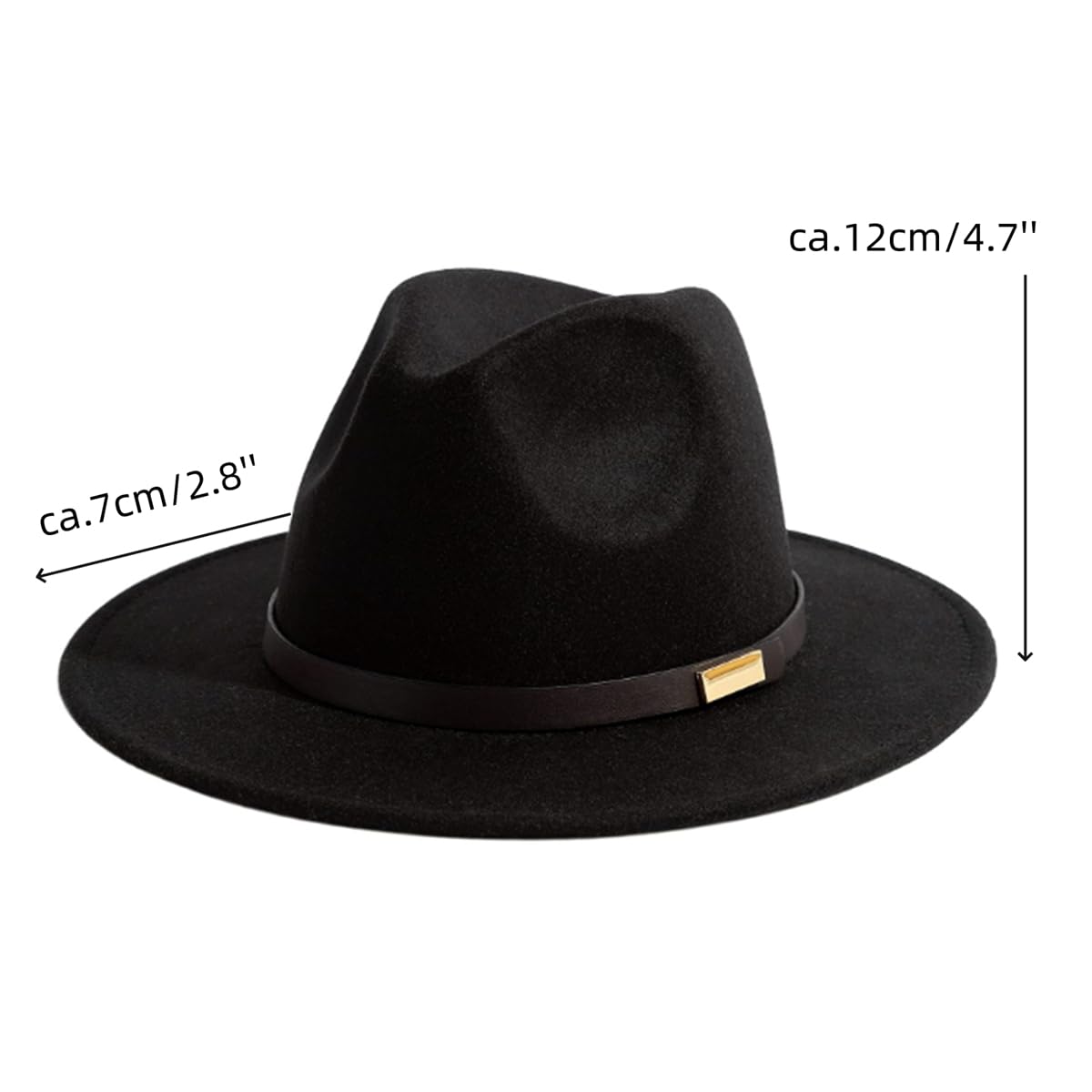 Czarny kapelusz Fedora w stylu brytyjskim dla kobiet i mężczyzn, szerokie rondo, panama, jazzowo-kowbojski kapelusz z dekoracją paska