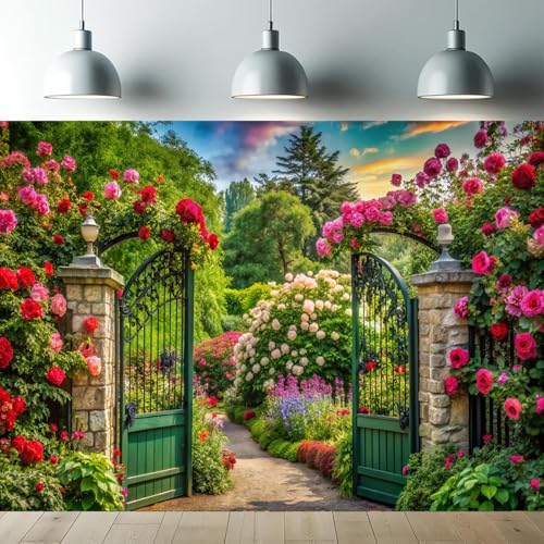 Fondo Fotográfico Jardín Primavera 7x5 pies miniatura 1