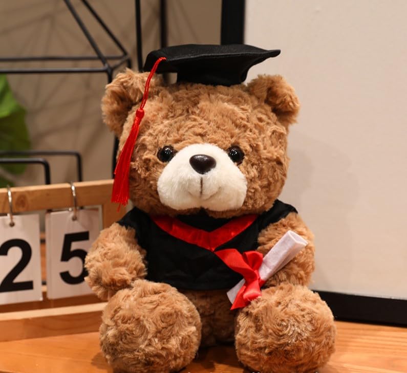 FGen Graduation Teddy Bear, 23cm Plush Bear,Graduation Gifts, Doctor's Hat for School Graduation Decoration, Graduation Gifts for Students