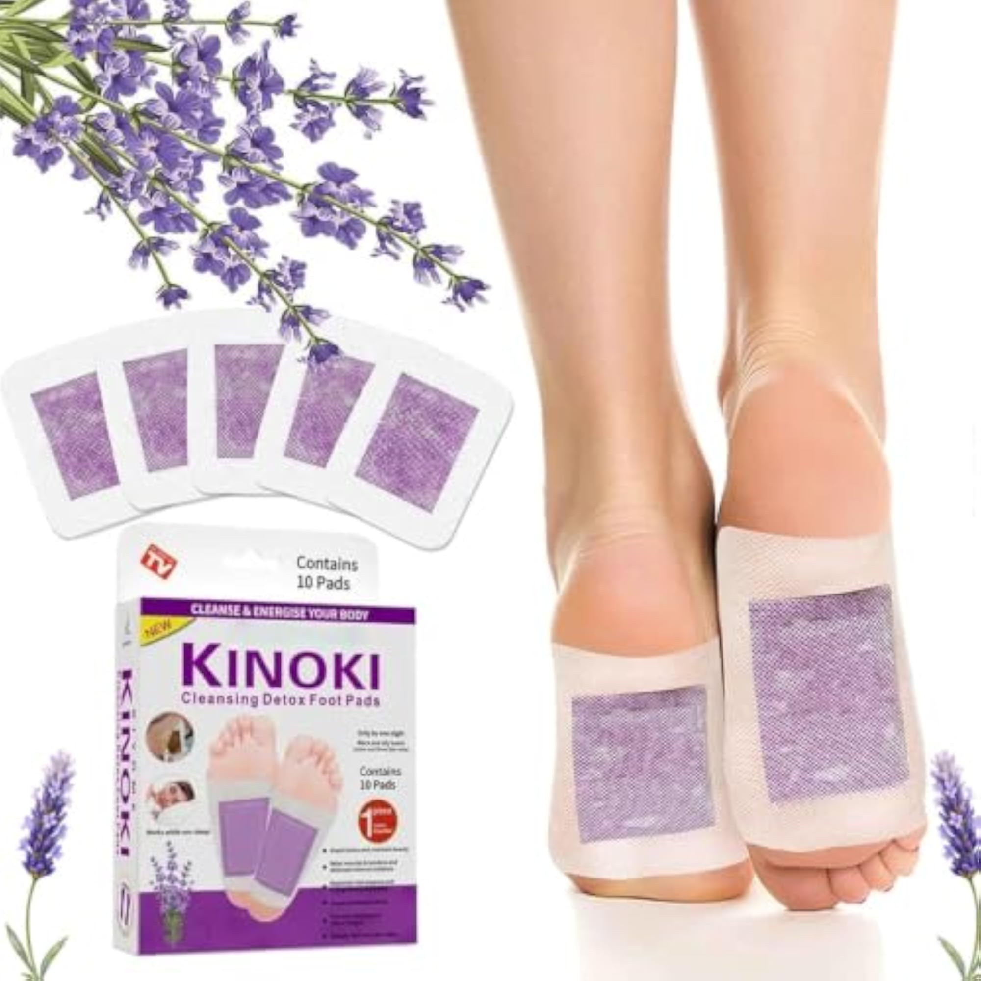 Detox Foot Patches, 10 Pcs Lavender Foot Pads