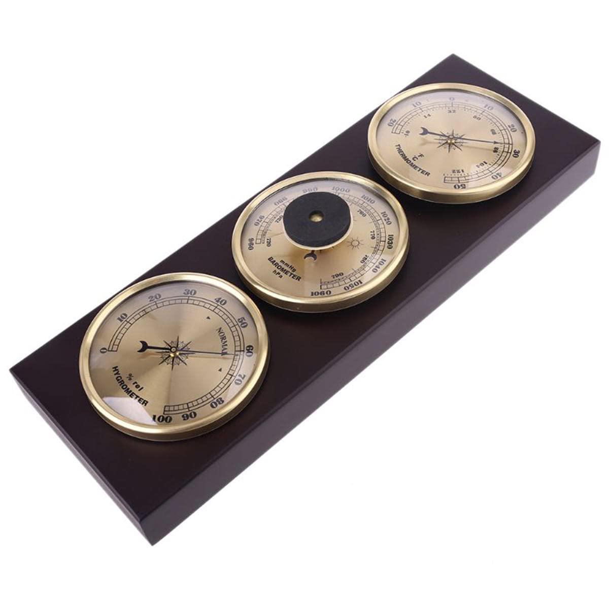 JINYISI Thermometer, Barometer, Hygrometer, Wandmontage, Wetterstation, zum Aufhängen, für Zuhause, Büro, Metall, für drinnen und draußen