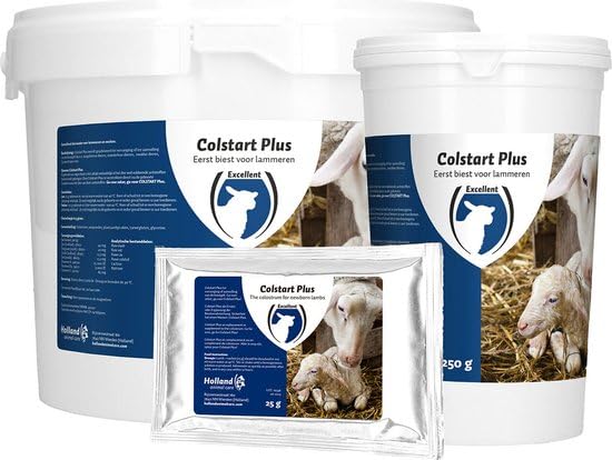 Holland Animal Care Excellent Colstart Plus – Para apoyo a corderos recién nacidos, débiles o sin madre y/o partos múltiples, 750 gramos, adecuado para corderos