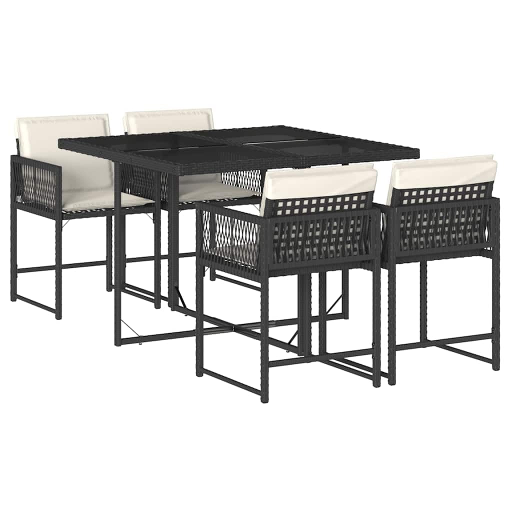 Salon de jardin 5 pièces résine tressée de qualité supérieure avec table et chaises