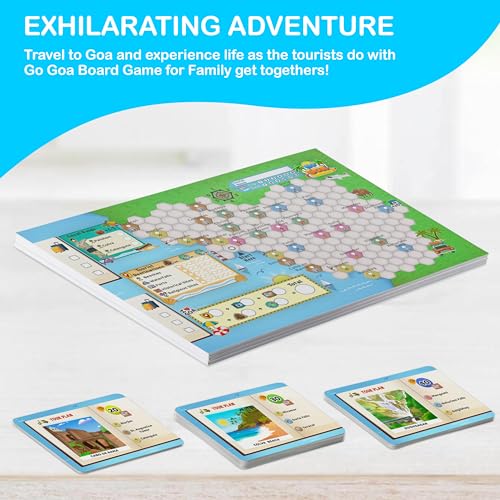 Image of Kheo Games Go Goa Board Game Exciting Adventure Strategy Board Game for Kids & Family Dice Game for Adults, Teenagers 14 Years 1-6 Players