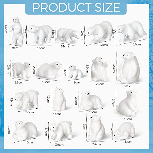 Macarrie UR-MACARRIE-660 20 Pieces Polar Bear Animal Toy Figurines Set Includes Baby Bears 3D Model Educational Toys Bear Cake Toppers Christmas Birthday Gift For Boys And Girls Cake Decoration Craft Home Decoration thumb #1