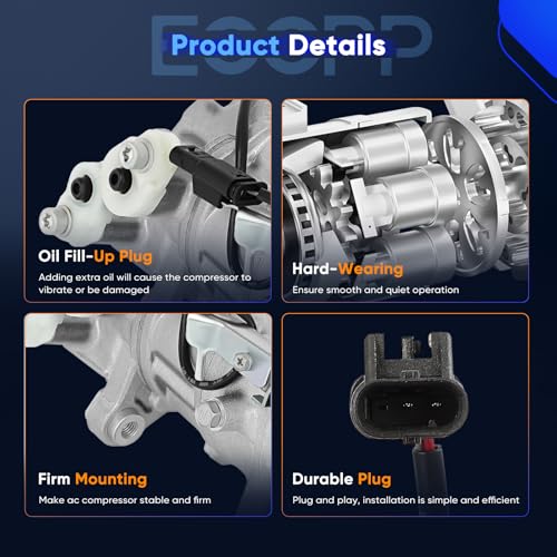 Image of ECCPP A /C Compressor with Clutch Fit for Mini Cooper 1.5L 2.0L 2017-2019 | Fit for BMW 340i 440i 3.0L 2016-2020 Fast Cooling AC Compressor