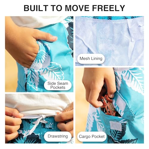Image of Kanu Surf Boys' Terrapin Turtle Quick Dry Beach Board Shorts Swim Trunk