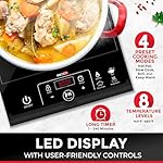 Mueller RapidTherm Portable Induction Cooktop, 1800W Hot Plate Electric Stove Top Burner. 8 Temp Levels, Auto-Off & Pot Detection, LED Display, Child Lock, 4 Programs, Burners for Cooking - Image 2