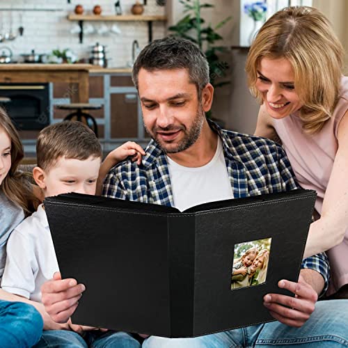 Image of Ywlake Photo Album 4x6 400 Pockets, Leather Photo Albums Holds 400 Vertical Pictures Only Black