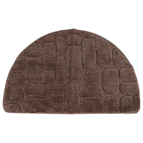 Baxnore Mat de Piso sin Deslizamiento Súper Absorbe la Mitad de Forma Redonda Durable cómodo para la Puerta de Entrada Cocina Entrada de Entrada Rag Polyéster Fibra de Caucho Champán