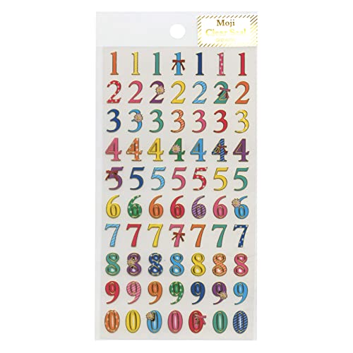 承想文字-001 / Ai多彩な色の抽象模様シール Amazon | ふち箔 クリア 文字シール【数字・カラフル