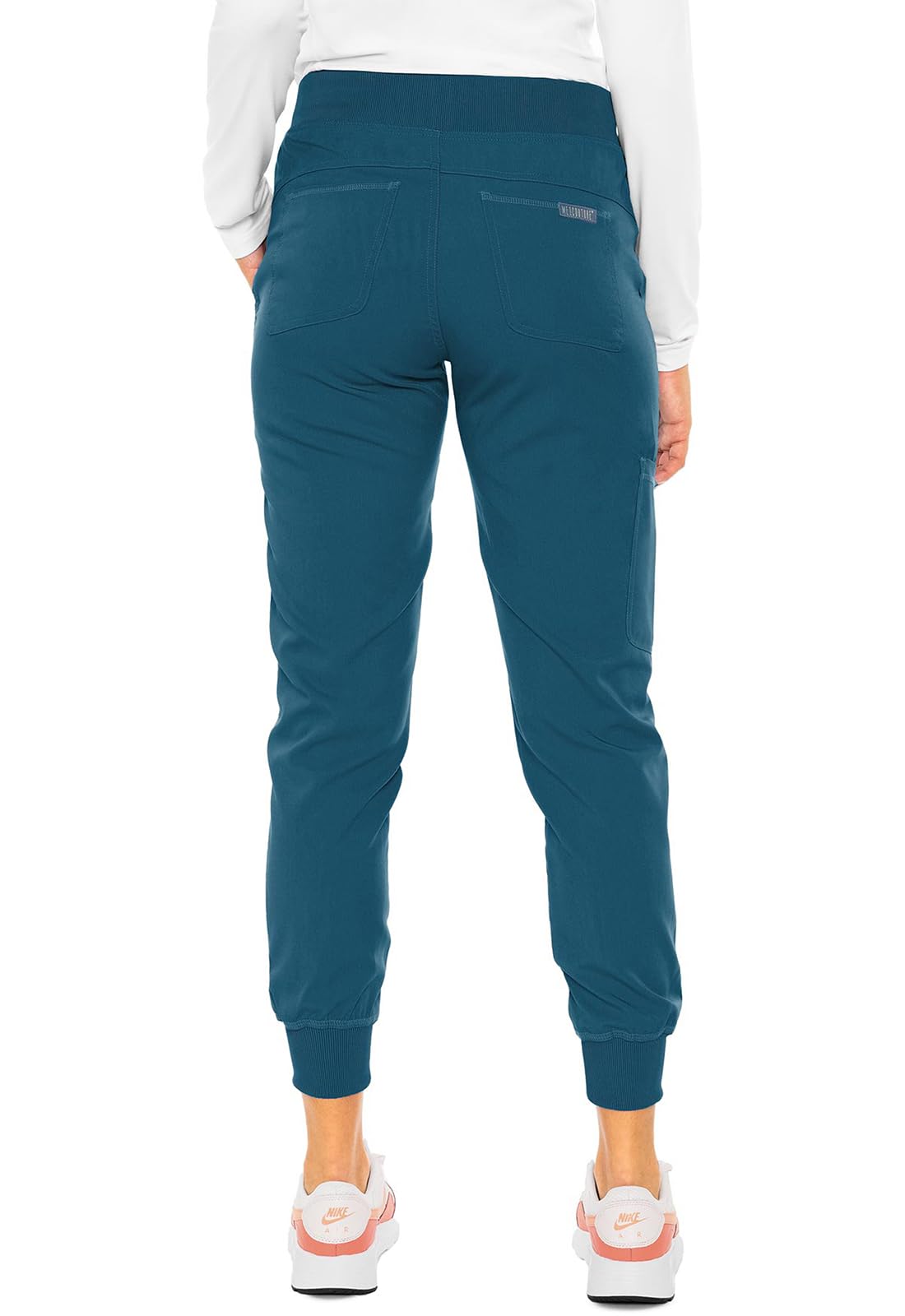 Med Couture Conjunto de uniforme médico para mujer con cuello en V MC7448 y pantalones elásticos de 2 vías 7710, caribeño, parte superior L / pantalón L