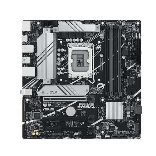 PRIME B760M-A-CSM Scheda madre mATX Intel LGA 1700, PCIe 4.0, DDR5, 2slot M.2, Ethernet Realtek 2.5Gb, Wi-Fi 6, DisplayPort, 2 HDMI, SATA 6 Gbps, USB 3.2 Gen 2 e Type-C, Aura Sync - Scheda madre - Immagine 1