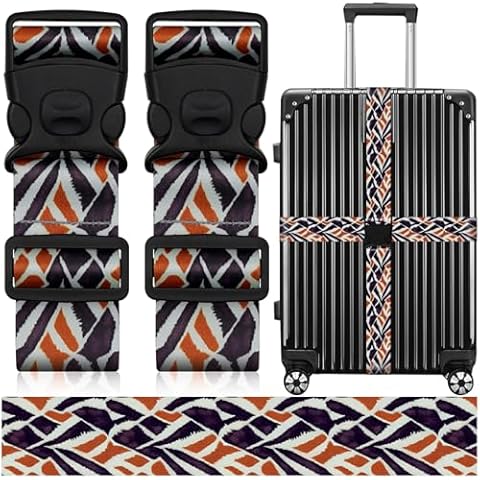 2 Pack Luggage Straps for Suitcases, Adjustable Travel Belt with Double Lock and Quick Release Buckle, Heavy Duty Nylon Bag Packing Strap, Bright Identifiers Business Travel Accessories-Roads Cover