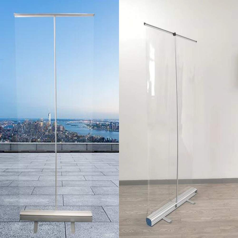 Sneeze Guard For Counter, Pop Up PVC Partition Screen,Wide Roll up Sneeze Screen, Spit Protection (24inch×63inch)