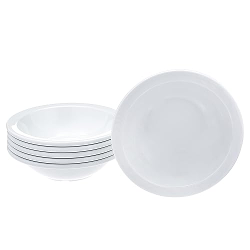 TiendaCommercial Tazón de melamina blanca de 10 onzas - Juego de 6 piezas