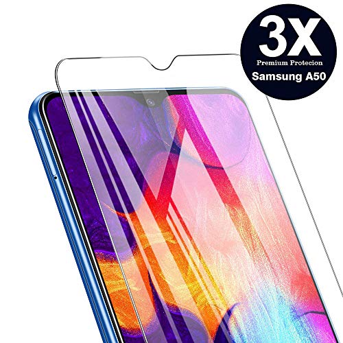 Flysee Pellicola Vetro Temperato per Samsung Galaxy A50, [3-Pack] Pellicola Protettiva per Samsung Galaxy A50 [Custodia Compatible, Senza Bolle, HD Chiaro, 9H Durezza, Anti-Graffio]
