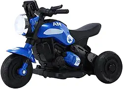 Moto Elétrica Infantil Azul Primeira Moto 6v com Luz Led e Música
