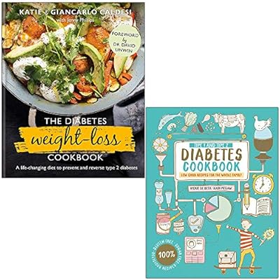 The Diabetes Weight-Loss Cookbook By Katie Caldesi, Giancarlo Caldesi & Type 1 and Type 2 Diabetes Cookbook By Vickie De Beer, Kath Megaw 2 Books Collection Set