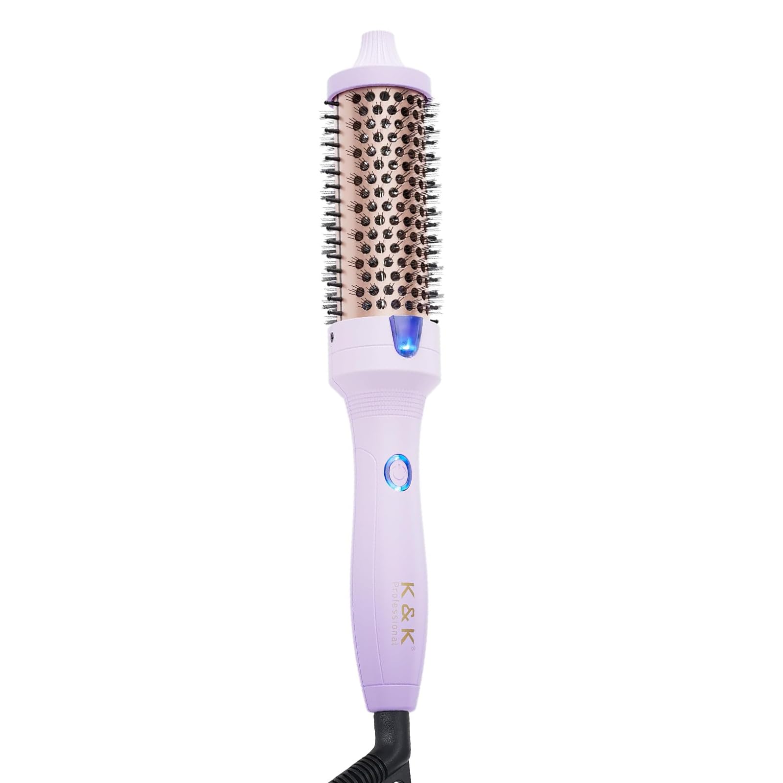 K&K 1.25 Inch Ceramic Tourmaline Ionic Heated Round Brush Curling Brush Creates Blowout Look -Creates Root Volume & Loose Curls Volume Curls Dual