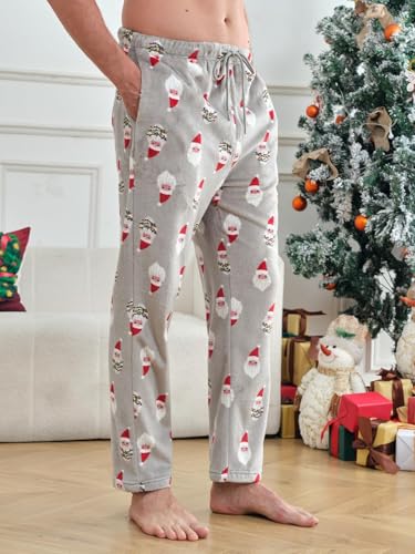 Makkrom Mens Christmas Pajama Pants PJ Graphic Lounge Pants Sleep Bottoms Drawstring Sleepwear Holiday Casual Pant3