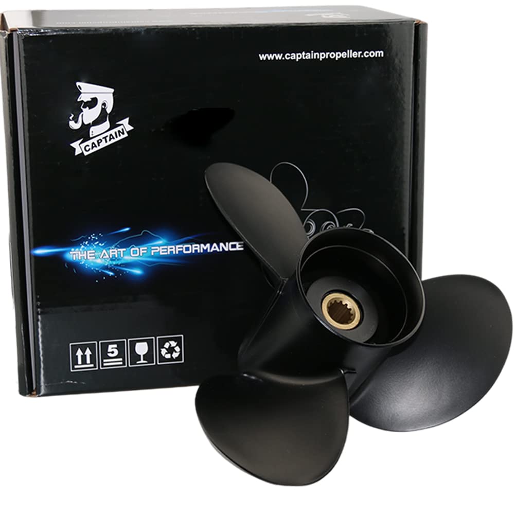 Boatman 13 3/4x13 Outboard Propeller fit BRP,Johnson Evinrude OMC Stern Drive 40-140 HP,13 Spline Tooth