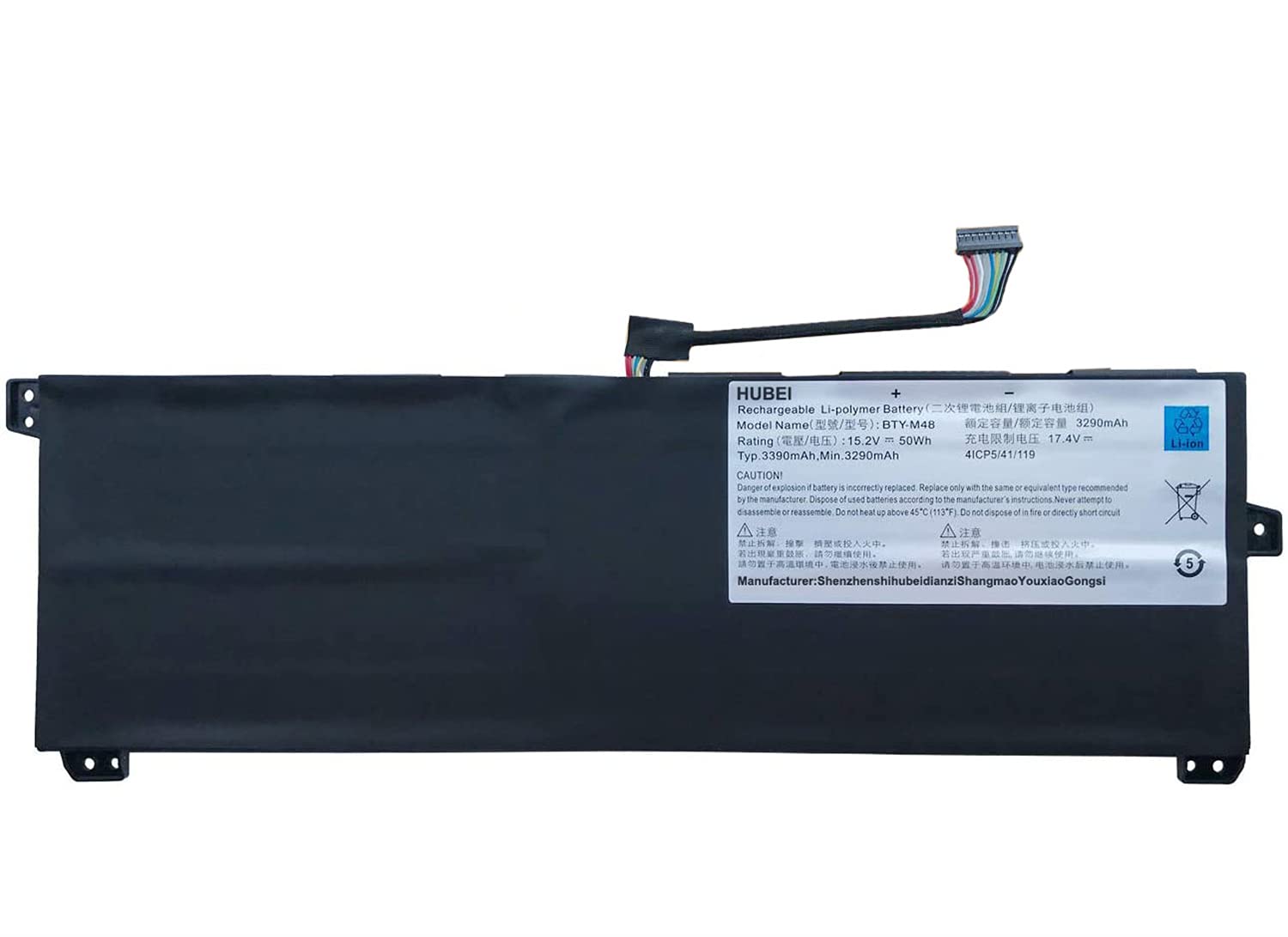 BTY-M48 4ICP5/41/119 Laptop Battery Replacement for MSI Prestige PS42 8RB Modern 8RC 8RA 8MO and MECHREVO S1 S1-C1 Series(15.2V 50Wh 3390mAh)