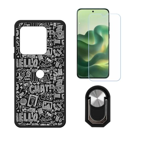 BMPNLSZ �K�p Motorola Edge 70 Fusion�p+HD�����K���X�ɓK�����ėpTPU�P�[�X�A�V���J�Q���P�[�X�o���p�[�ی�o�b�N�P�[�X-�ɓK����9�d�x�X�N���C�u�h�~�X�N���[���v���e�N�^(6,8") + ���O���\�Ŕėp�I��360�x��]��