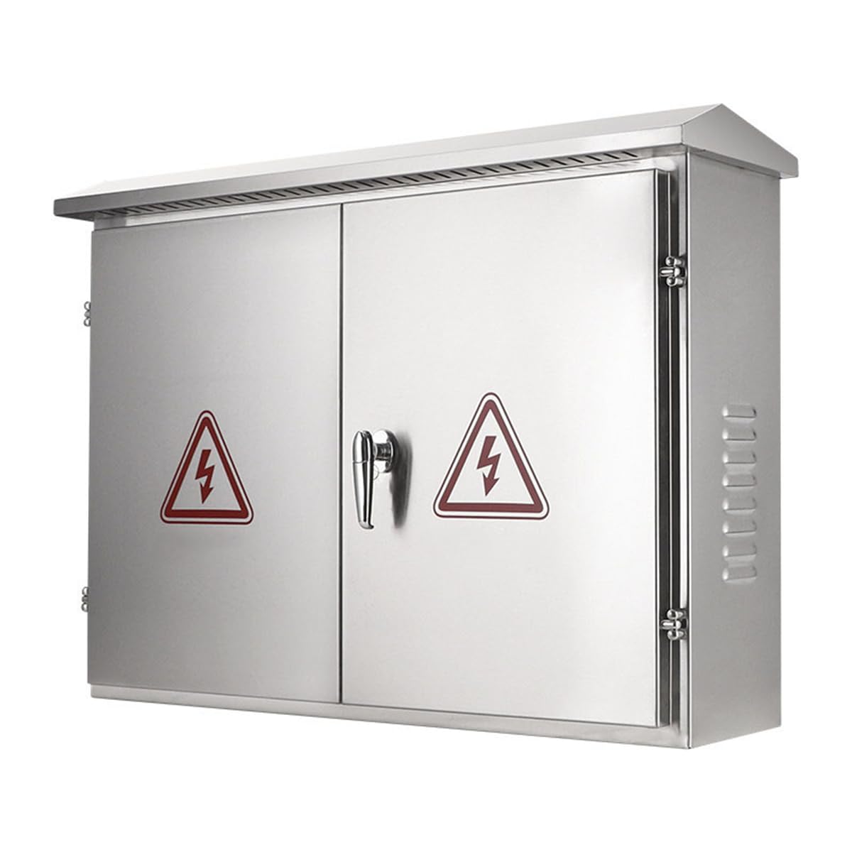 Armadio di distribuzione elettrica da Esterno a Doppia Porta in Acciaio Inox 304, Resistente alla Pioggia e agli Agenti atmosferici, antiruggine e anticorrosione,80x100x20cm