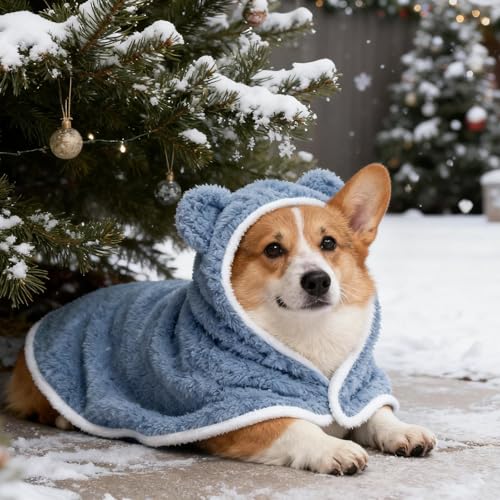 Chaqueta de invierno para perro pequeño con capucha de forro polar y correas ajustables 5