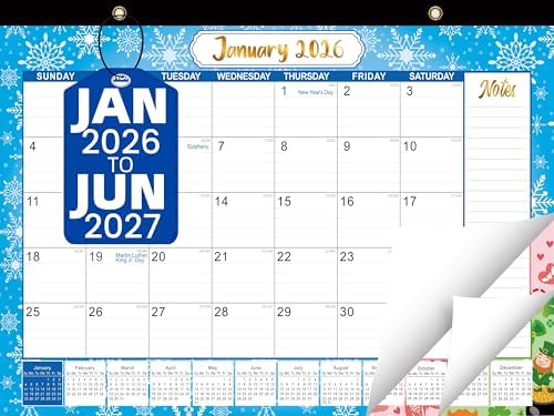 Desk Calendar 2026-2027 - Large 18-Month Desk/Wall Calendar, Jan 2026 - June 2027, 17
