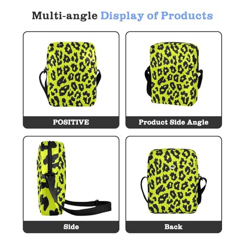 messenger bag for men cross body bag for woman Purse Bag Adjustable Strap for Casual Casual- Leopard Yellow4