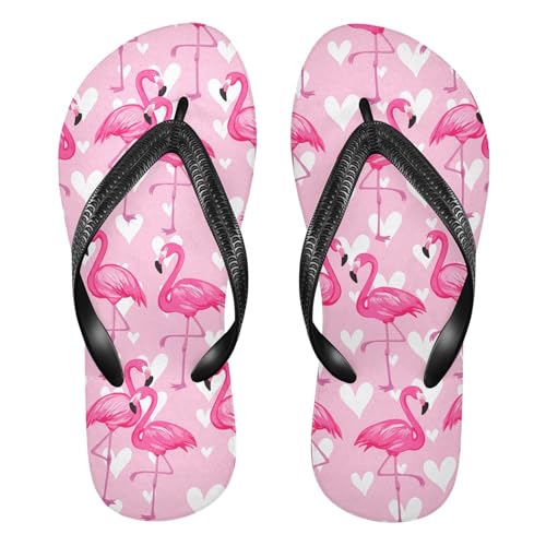 Burbuja Flamingos Standing on One Leg Flip Flops for Women Men, Soft Thong Sandals Rubber Slippers for Pool Beach Essentials