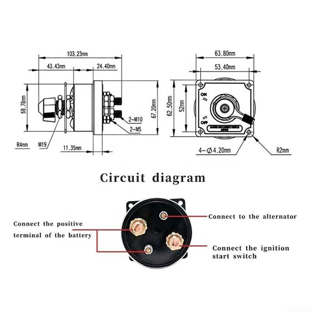 Interruptor de para batería 250A 48V DC Corte para maestro Interruptor