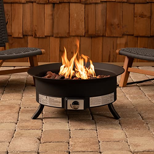 Amazon Basics 24-Inch 55,000 Btu Round Portable Propane Gas Fire Pit With Carry Strap #TOP7