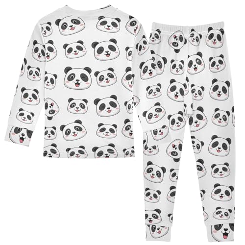ODAWA Cute Panda Black White Fall Outfits Kid 18M Cotton Clothes Tee and Pant 2-piece Set2