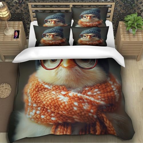 Drap de couette microfibre 3D parure de lit 2 taies lavable machine - 5