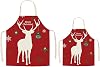 Parent and Child Apron Set, Aprons Set Christmas Apron for Parent and Child, Kids Cooking Aprons for Christmas Elk Pattern