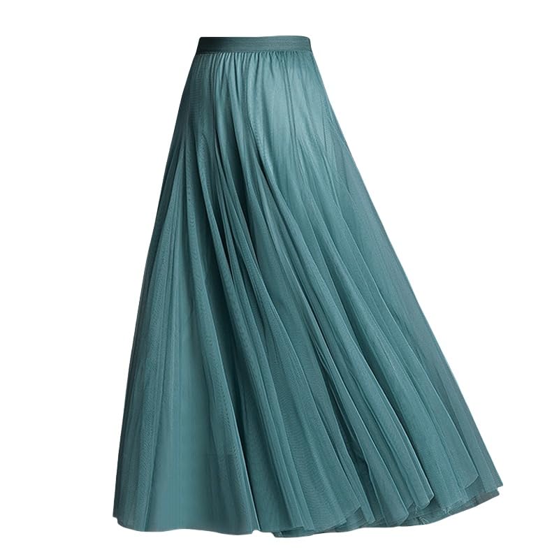 Falda De Mujer,Falda De Tul con Capas Superpuestas para Mujer, Falda De Malla Lisa, Elegante, De Corte A, Elástica, Holgada, para Playa, Vacaciones, Bodas, Falda Fruncida para Todas Las Estaciones,
