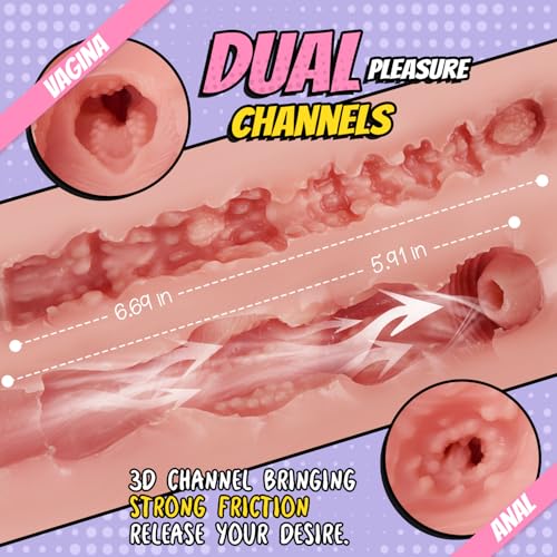 Image of Sex Dolls for Men Adult Sex Toys,Tivino Male Sex Toys with Sculpted Waist-to-Hip Ratio Big Boobs & Bouncy Butt,Torso Love Doll with 2 Tunnels Waterproof Male Masturbator Built-in Skeleton Portable
