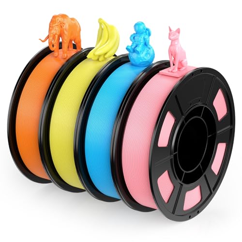 ENTINA 4 Colors PLA 3D Printer Filament for Tina 2, Dimensional Accuracy +/- 0.02mm, 1.75MM 250G 3D Printer Filament Bundle for 3D Printers